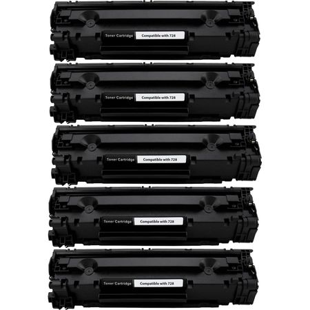 5 Pack Canon 128 Black Compatible Toner Cartridges (3500B001AA)