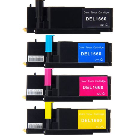 4 Pack Dell C1660W Compatible Toner Cartridges